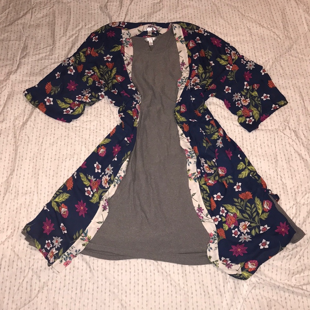 Misses sleeveless dress and kimono set